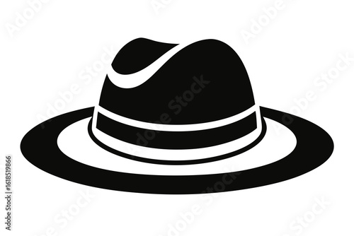 fedora hat black and white silhouette
