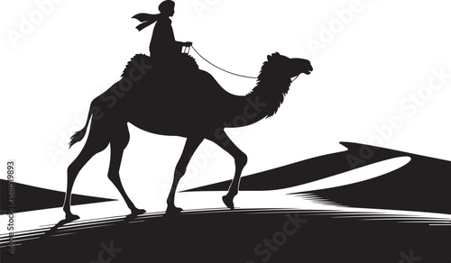 Silhouette Camel Rider Desert Journey Adventure Exploration Nomad