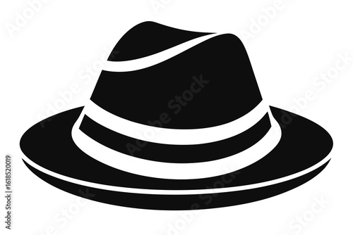 fedora hat black and white silhouette
