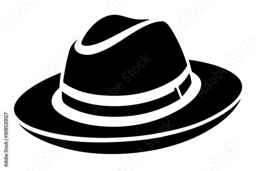 fedora hat black and white silhouette