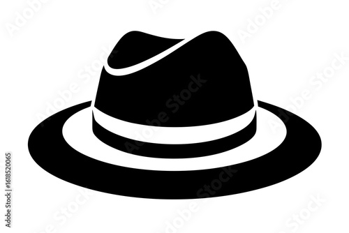 fedora hat black and white silhouette
