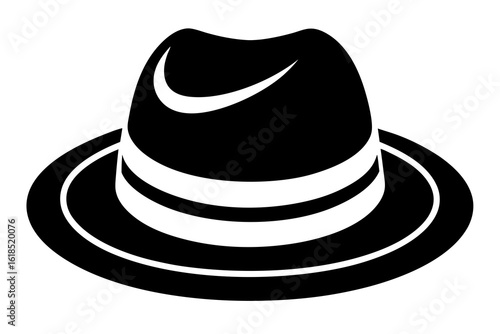 fedora hat black and white silhouette