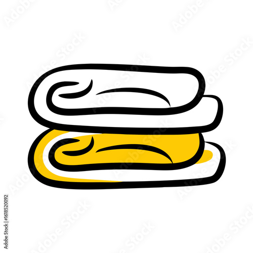 Towels – Hand Drawing Icon for Web and Graphic Design