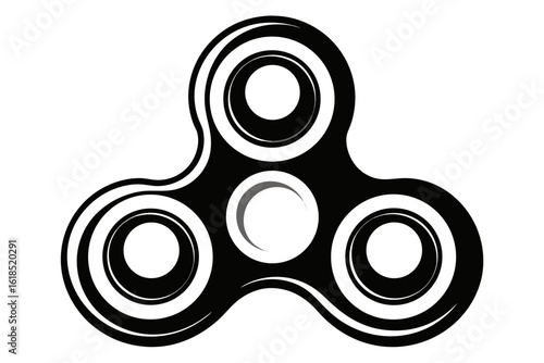 fidget spinner black and white silhouette