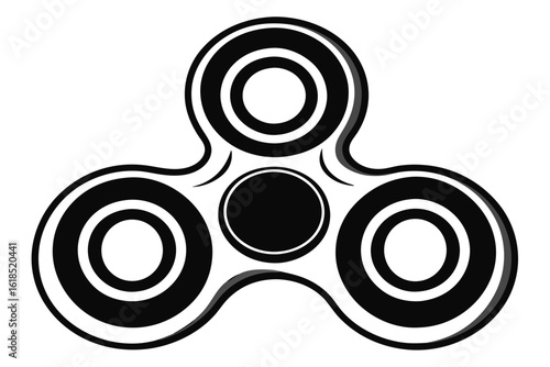 fidget spinner black and white silhouette