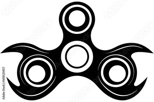 fidget spinner black and white silhouette