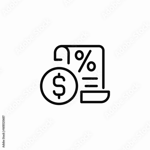 discount rate calculation icon sign vector