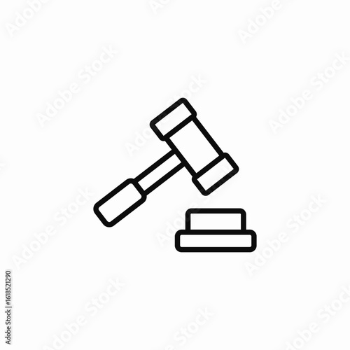 gavel justice court icon sign vector