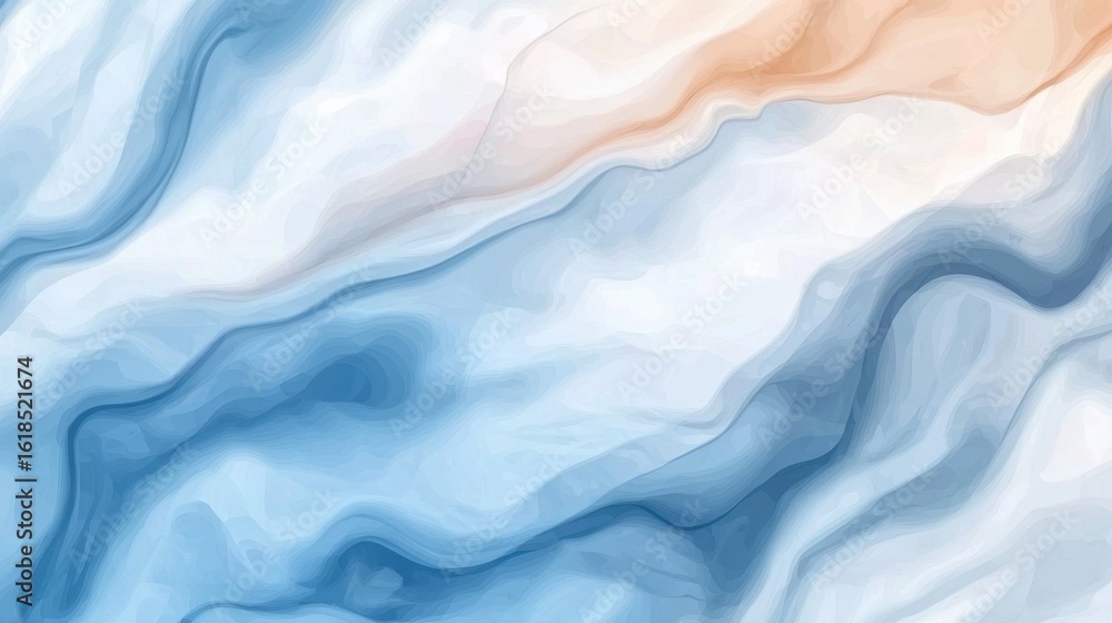 Obraz premium Pastel marble texture in soft blues and gentle oranges creates an elegant background perfect for design projects and presentations
