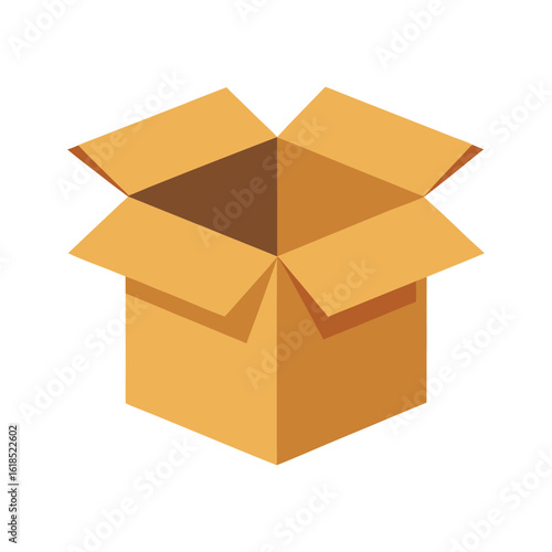 An open cardboard box ready for packing or shipping