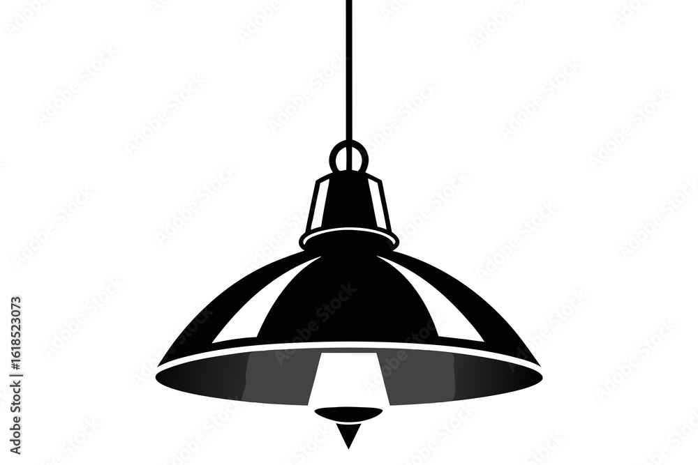 Obraz premium hanging pendant light black and white silhouette