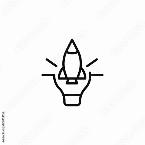 rocket launch idea icon sign vector
