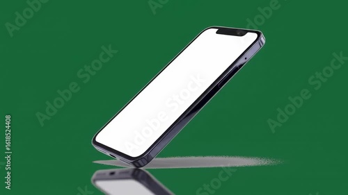 Smartphone mockup on a green background