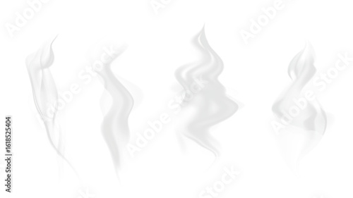 Realistic steam or smoke on hot tea, coffee, food.
PNG Stock royalty free.	