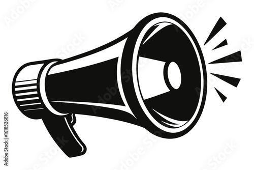 megaphone black and white silhouette