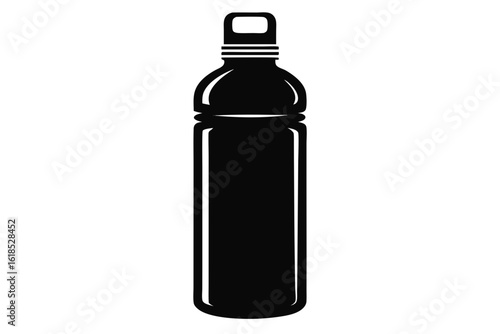 Brown blank glass medicine bottle with cap isolated on white