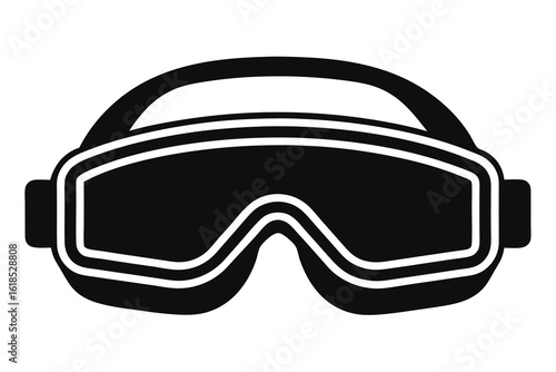 Isolated protective ski goggles and mask, winter sport equipment for eye safety