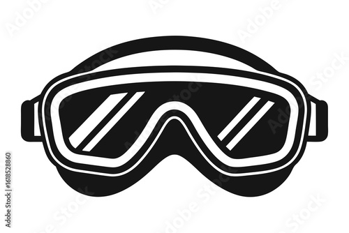 safety goggles black and white silhouette