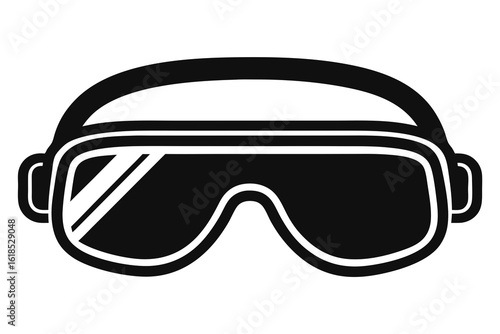safety goggles black and white silhouette