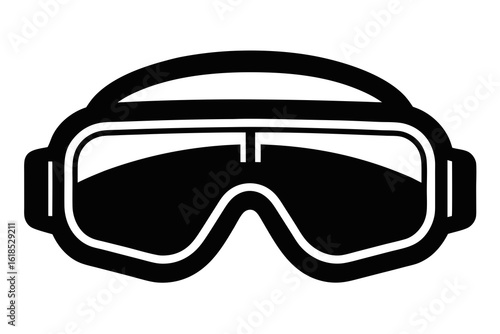 safety goggles black and white silhouette