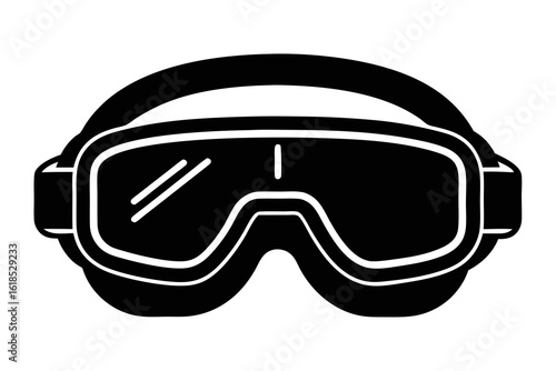 safety goggles black and white silhouette