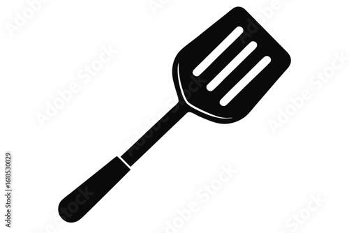vector spatula black and white silhouette