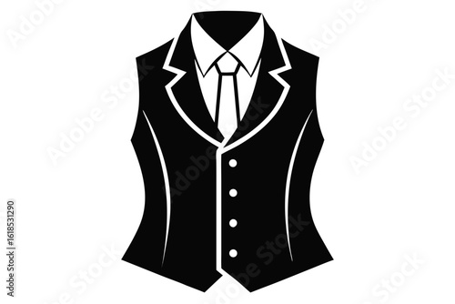  suit vest black and white silhouette
