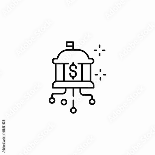 decentralized banking network icon sign vector