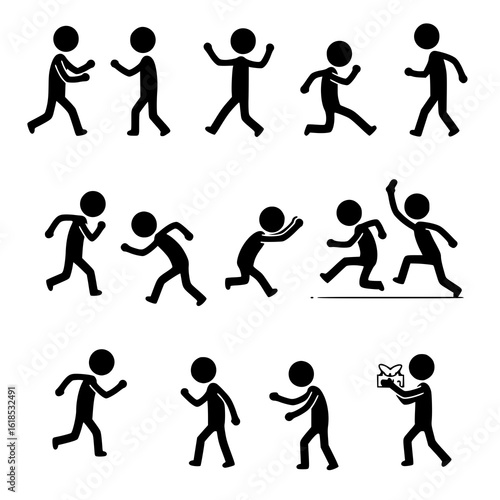 Dynamic figures show movement and celebration moments