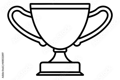 trophy cup, an isolated shiny metal object, symbolizes a champion's victory and the prize for first place in a competition