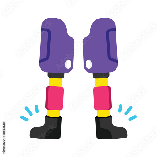 Robotic Leg Vector style icon. Eps 10 file