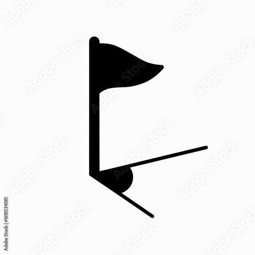 Corner flag vector icon for soccer fields and football games – solid style