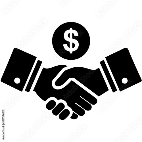 Two Hands Exchanging Money Icon Business Transaction