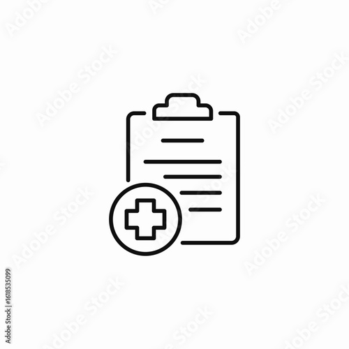 medical record document icon sign vector