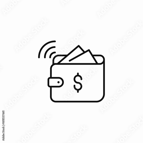 wireless money transfer icon sign vector
