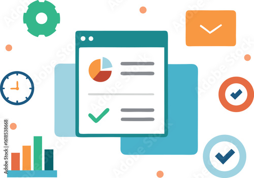 Productivity Dashboard Concept With Progress Bars