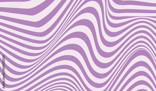 Wave pattern of caramel stripes background. Curly waves flow texture. Retro psychedelic linear texture purple color