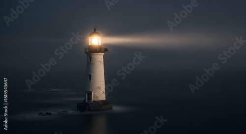 Eternal Radiance: A Lighthouse's Unwavering Beam Piercing the Veil of a Dark and Stormy Night

