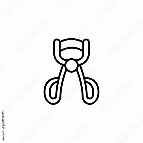 eyelash curler tool icon sign vector