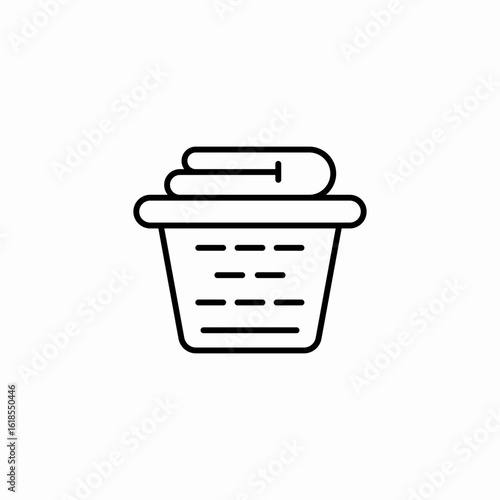 laundry basket clothes icon sign vector