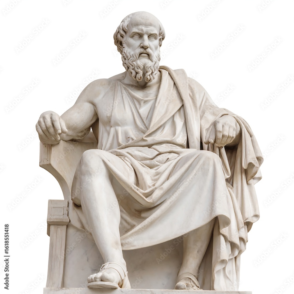 Obraz premium Seated marble philosopher statue