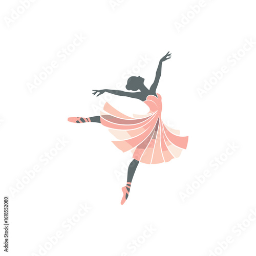 Graceful ballet dancer in mid-leap, showcasing elegance against a minimalistic background