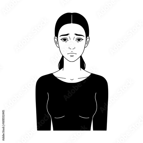 Sad woman with worried expression