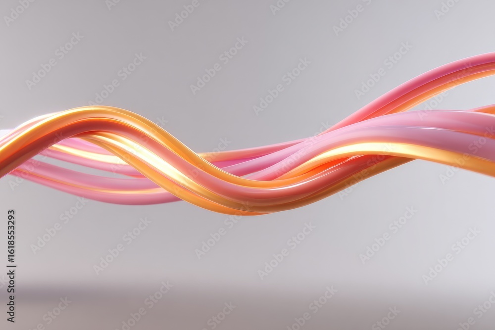 Abstract swirling ribbons of pastel pink and gold Abstract swirling ribbons of pastel pink and gold