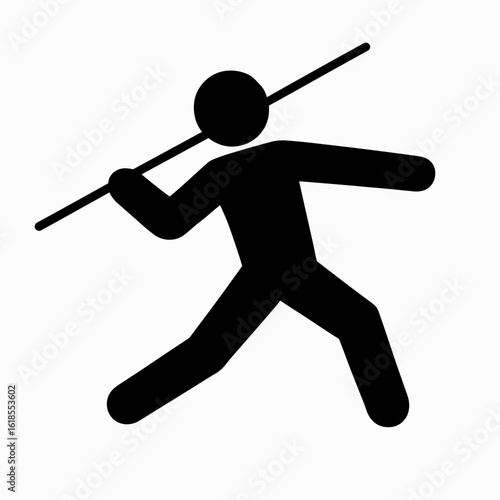 Athlete preparing to throw javelin – solid style
