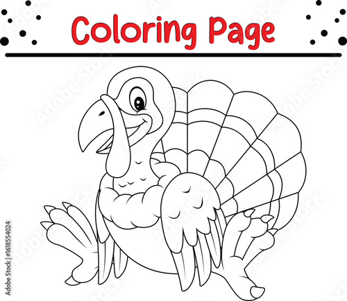 Turkey farm animal coloring page for kids