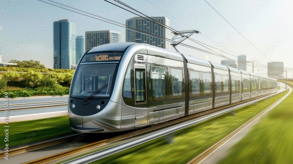 Fototapeta premium Modern light rail train