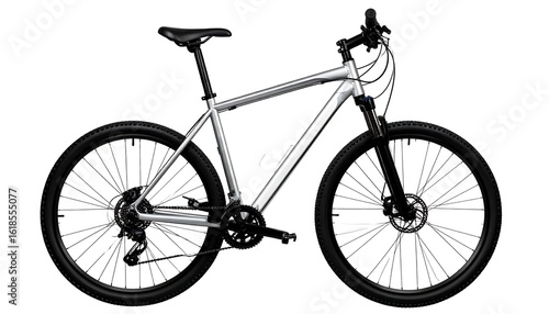 Silver bicycle side view