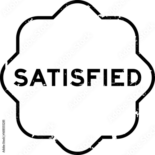 Grunge black satisfied word square rubber seal stamp on white background