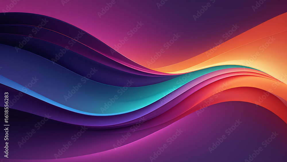 Fototapeta premium Abstract colorful waves flow with a vibrant gradient background